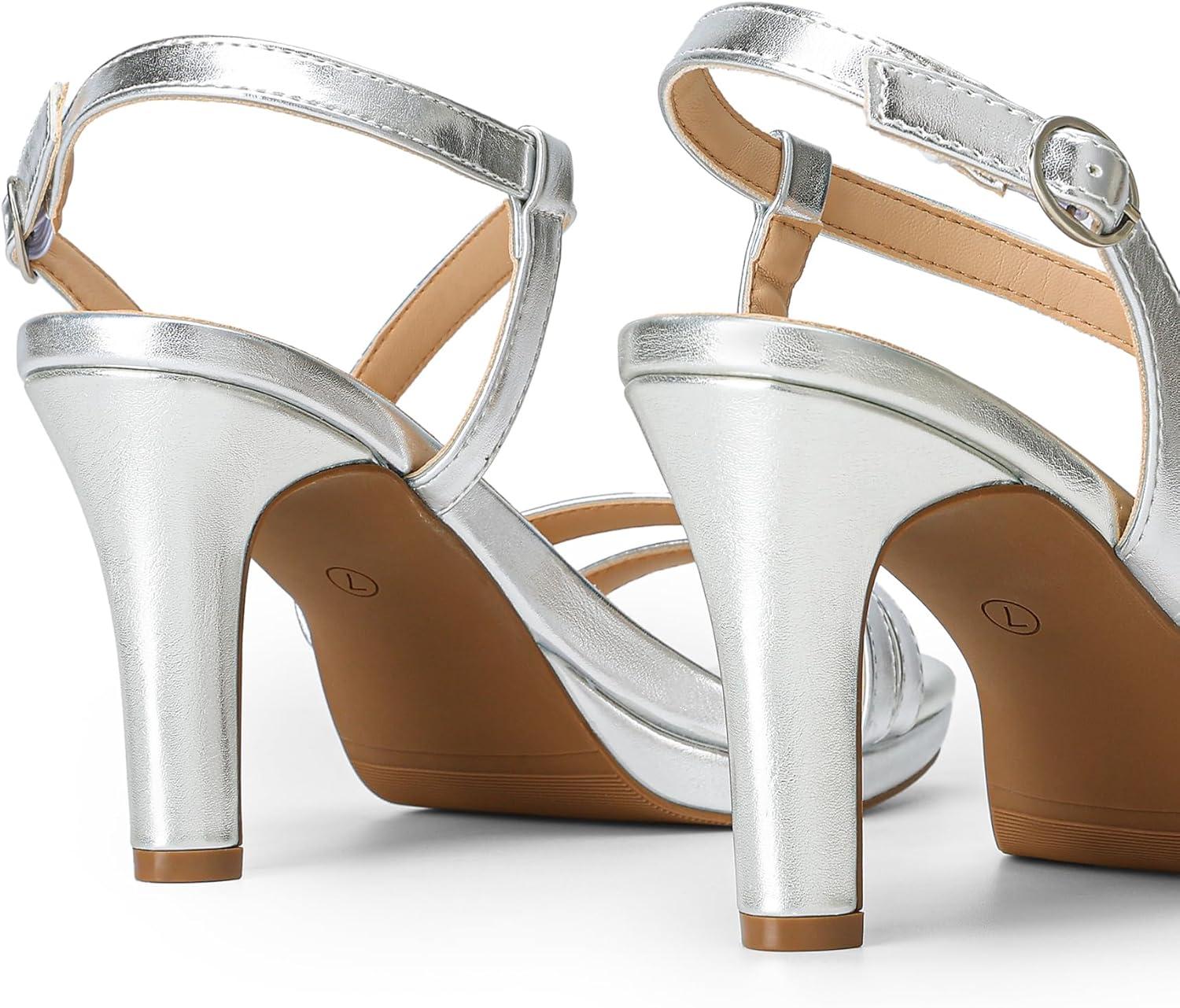 imageDREAM PAIRS Womens Platform Strappy Heels High Heeled Sandals Open Toe Comfortable Dressy Shoes with Adjustable Ankle StrapSilver