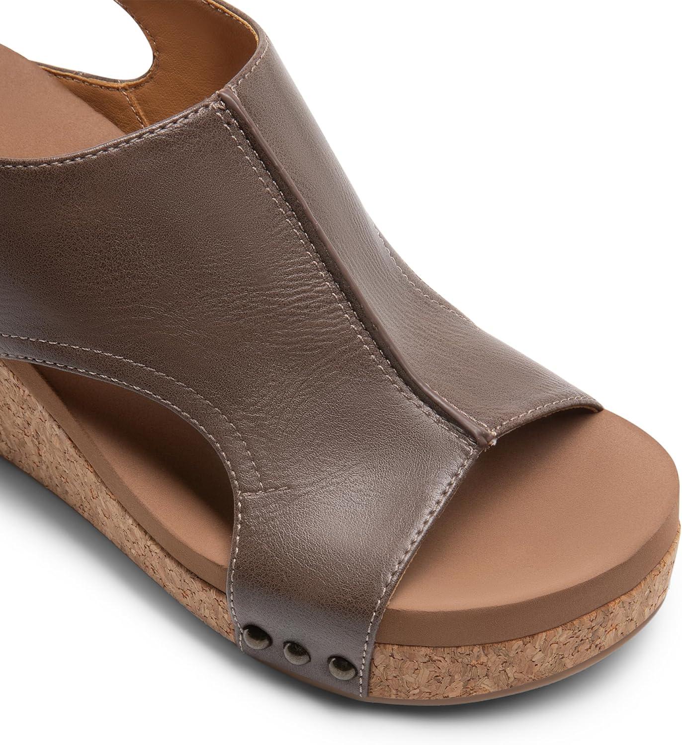 imageDREAM PAIRS Womens Platform Wedge Sandals Comfortable PeepToe Cork Casual ampamp Dressy Summer Lightweight Shoes for All Day WearBrown