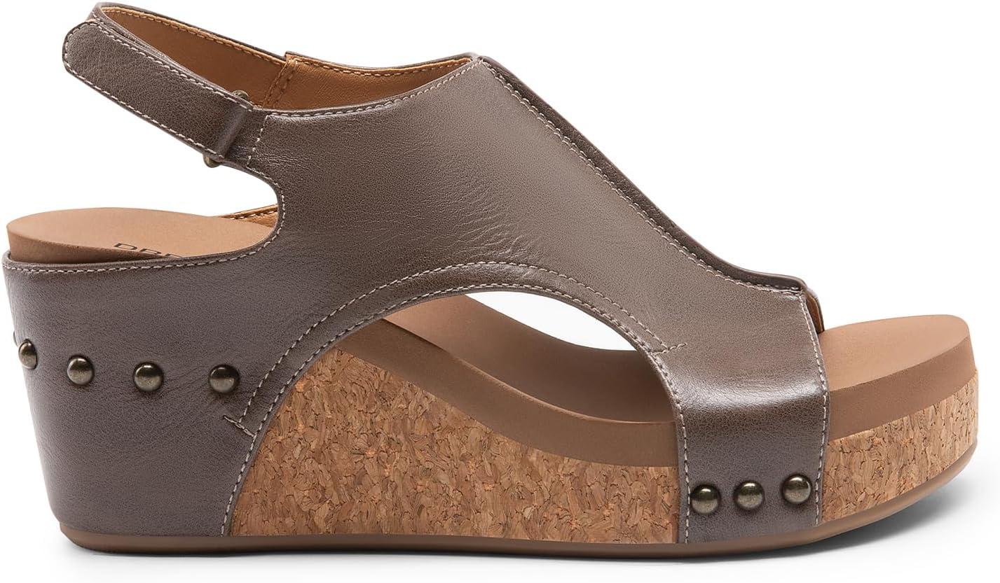 imageDREAM PAIRS Womens Platform Wedge Sandals Comfortable PeepToe Cork Casual ampamp Dressy Summer Lightweight Shoes for All Day WearBrown