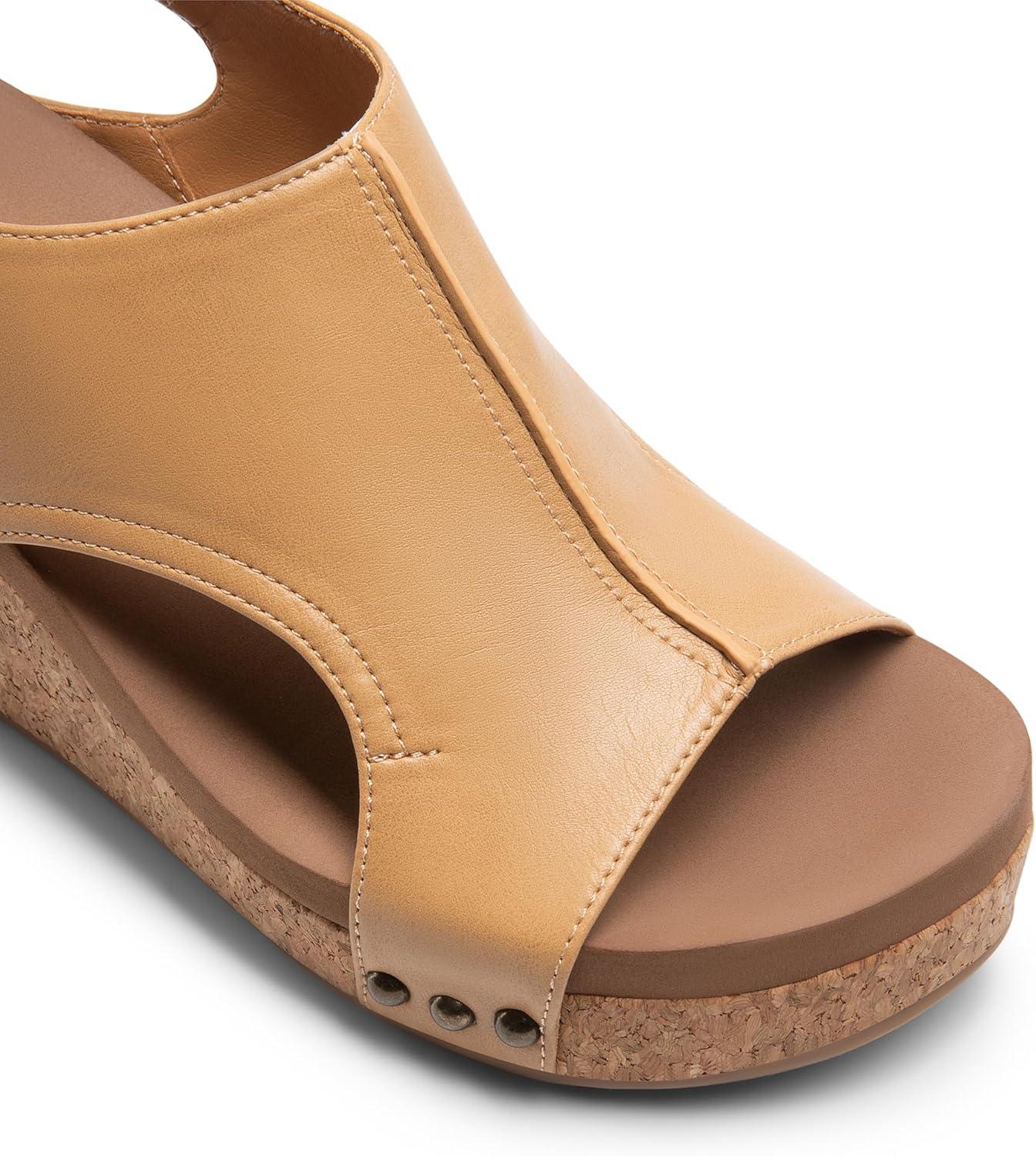 imageDREAM PAIRS Womens Platform Wedge Sandals Comfortable PeepToe Cork Casual ampamp Dressy Summer Lightweight Shoes for All Day WearCamel