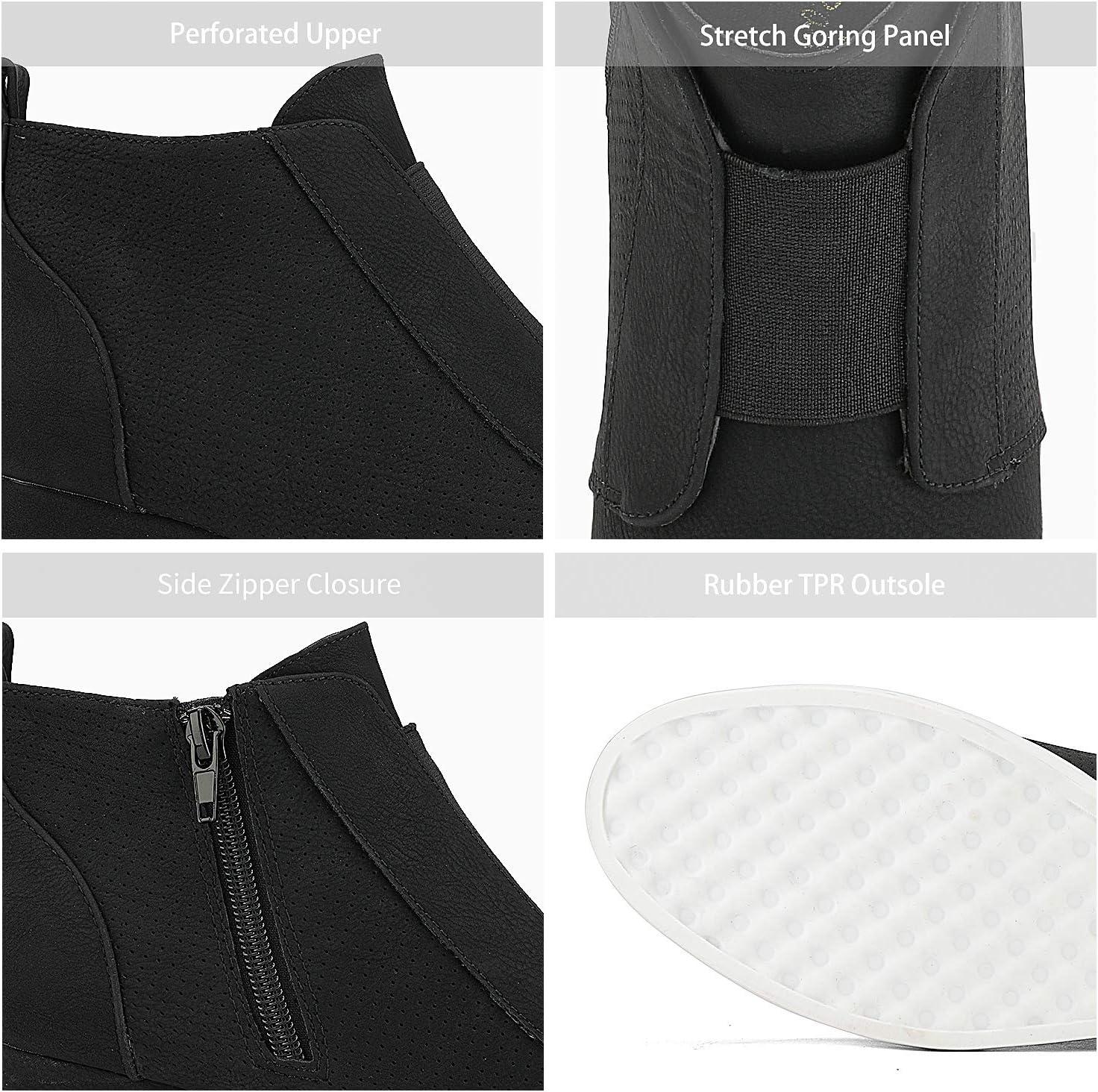 imageDREAM PAIRS Womens Platform Wedge Sneakers Ankle BootiesBlack