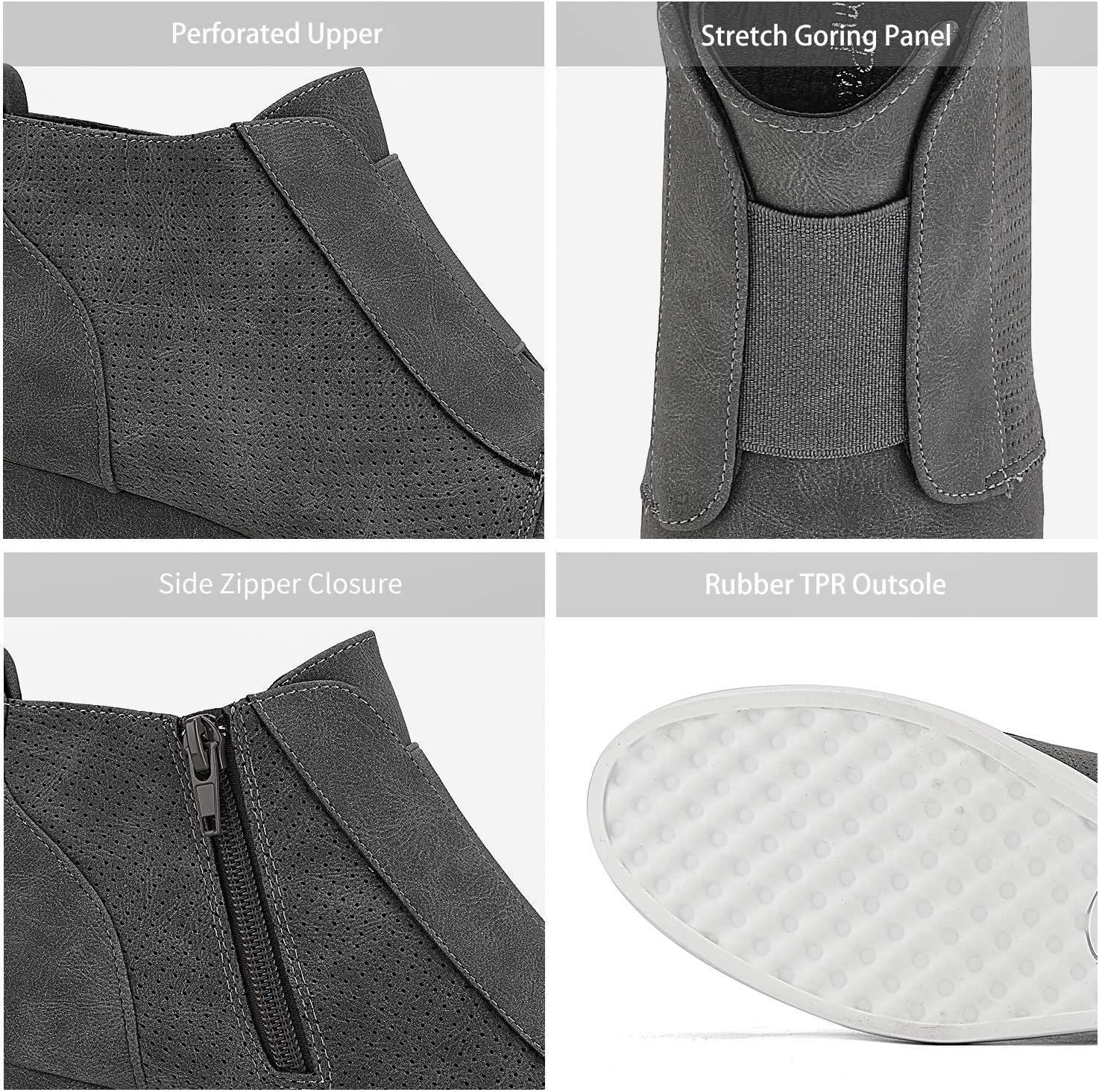 imageDREAM PAIRS Womens Platform Wedge Sneakers Ankle BootiesGrey