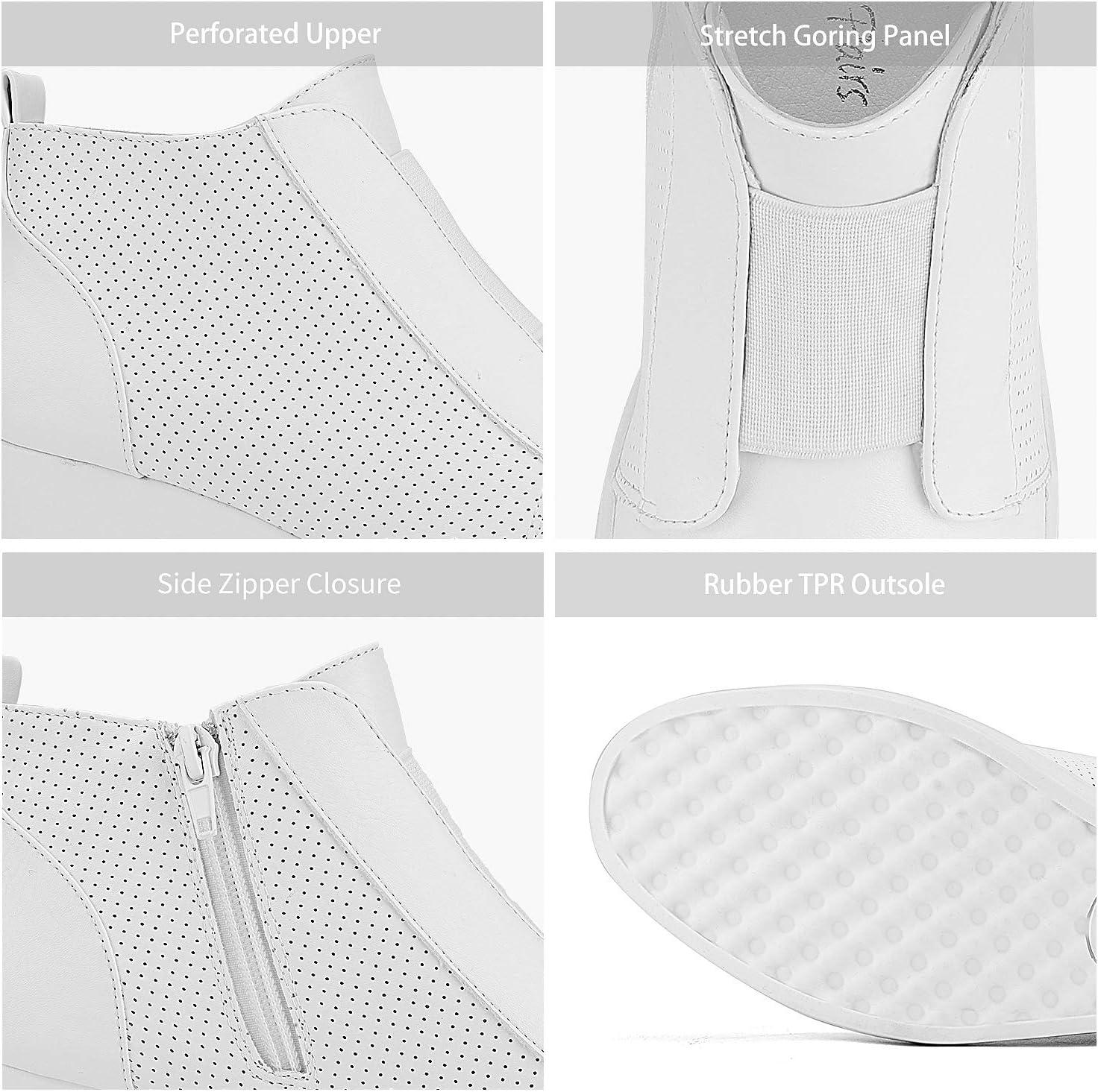 imageDREAM PAIRS Womens Platform Wedge Sneakers Ankle BootiesWhite