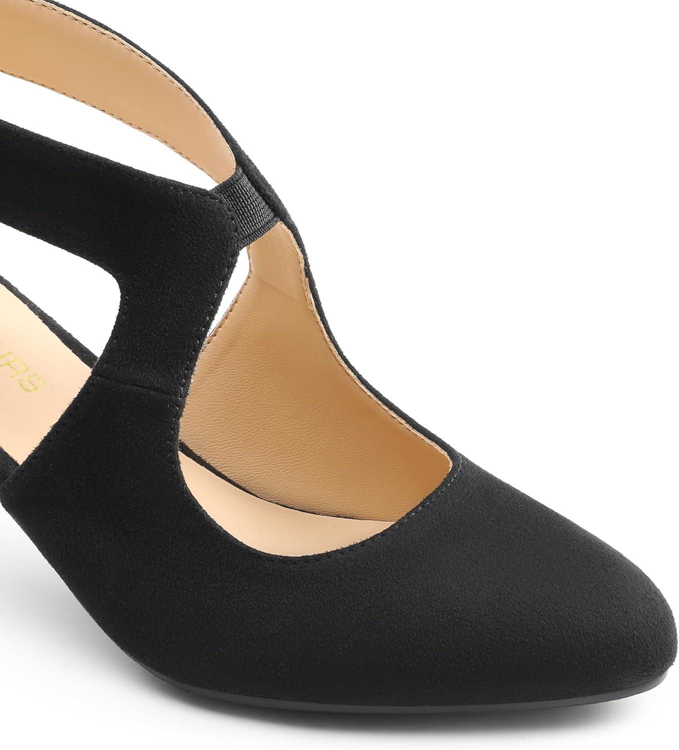 imageDREAM PAIRS Womens Pumps Closed Pointed Toe Kitten Heels Elegant Party Wedding Dress Shoes for WomenBlack