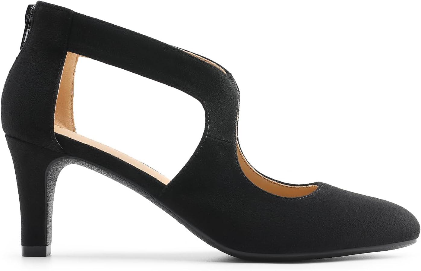 imageDREAM PAIRS Womens Pumps Closed Pointed Toe Kitten Heels Elegant Party Wedding Dress Shoes for WomenBlack