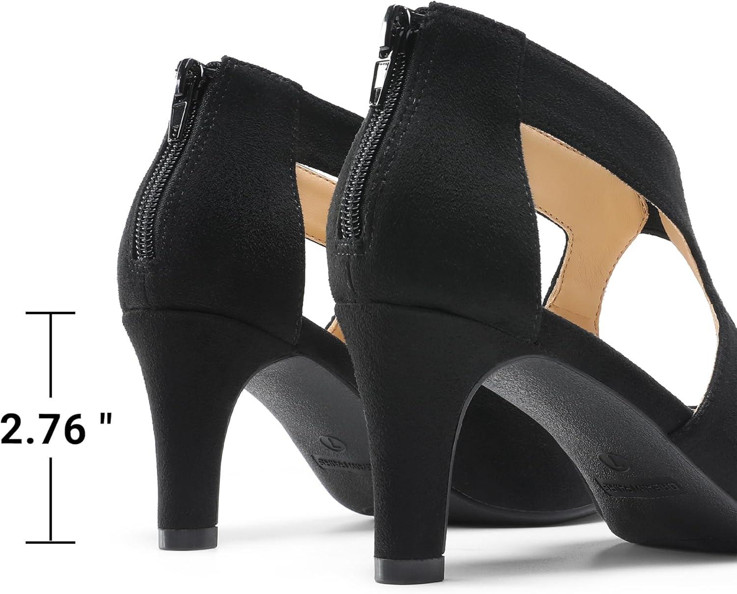 imageDREAM PAIRS Womens Pumps Closed Pointed Toe Kitten Heels Elegant Party Wedding Dress Shoes for WomenBlack