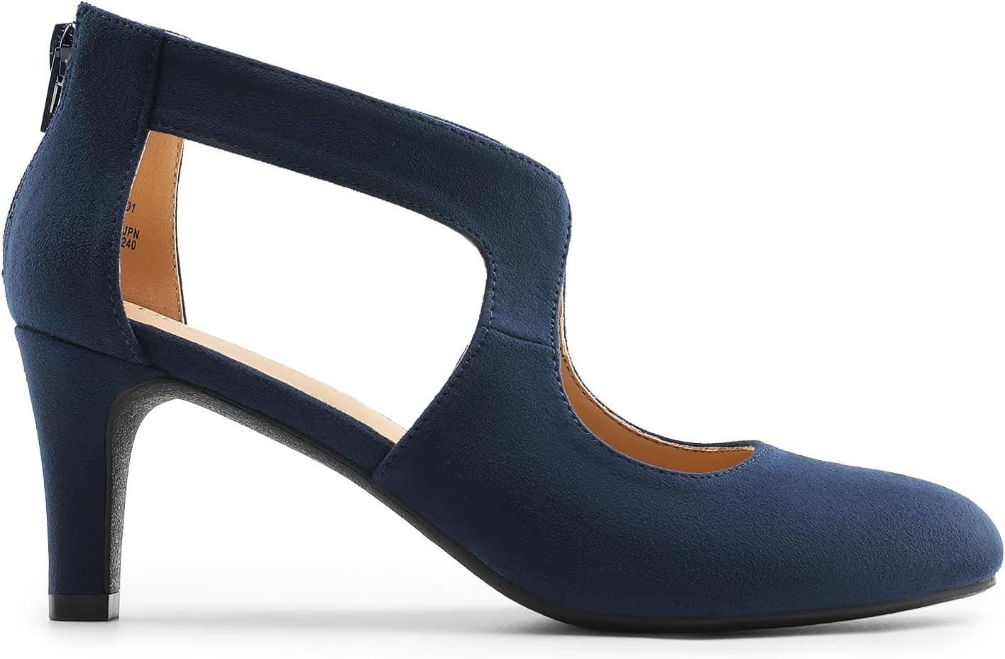 imageDREAM PAIRS Womens Pumps Closed Pointed Toe Kitten Heels Elegant Party Wedding Dress Shoes for WomenNavy