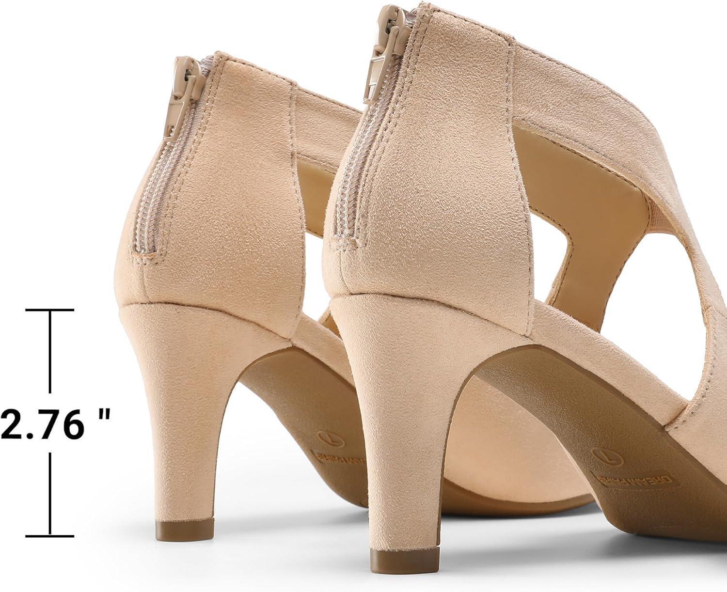 imageDREAM PAIRS Womens Pumps Closed Pointed Toe Kitten Heels Elegant Party Wedding Dress Shoes for WomenNude