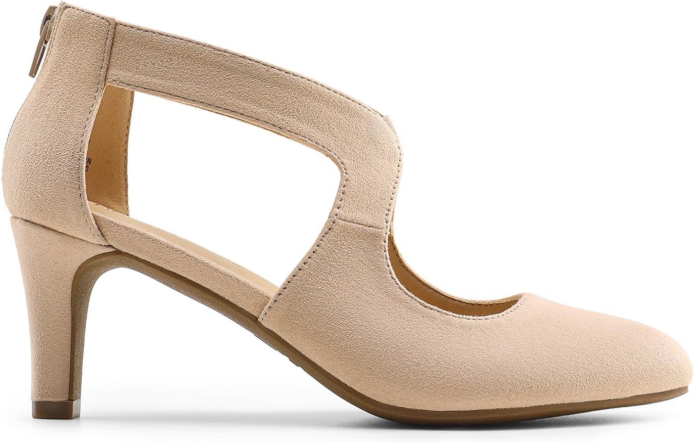 imageDREAM PAIRS Womens Pumps Closed Pointed Toe Kitten Heels Elegant Party Wedding Dress Shoes for WomenNude