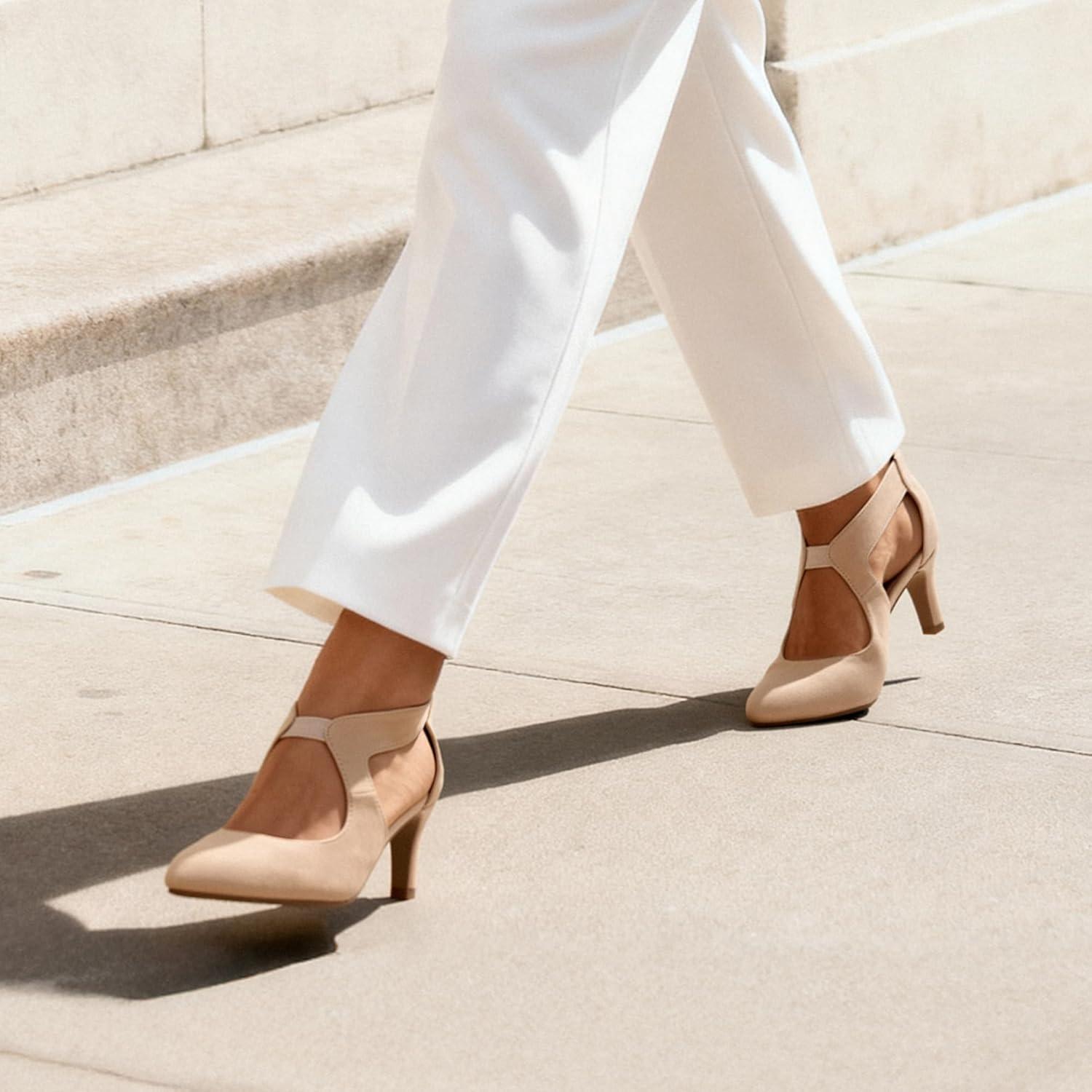 imageDREAM PAIRS Womens Pumps Closed Pointed Toe Kitten Heels Elegant Party Wedding Dress Shoes for WomenNude