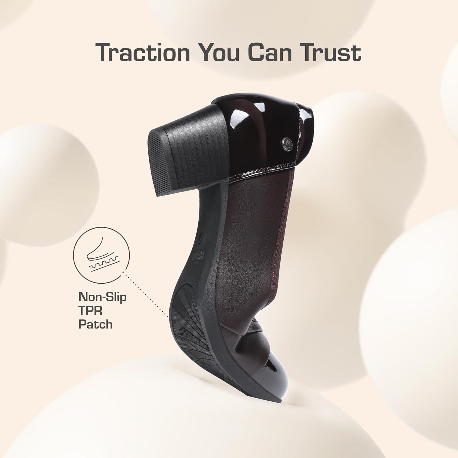 imageDREAM PAIRS Womens Pumps Low Chunky Block Closed Toe Shoes Work Comfortable Heels Round Toe DressBrown