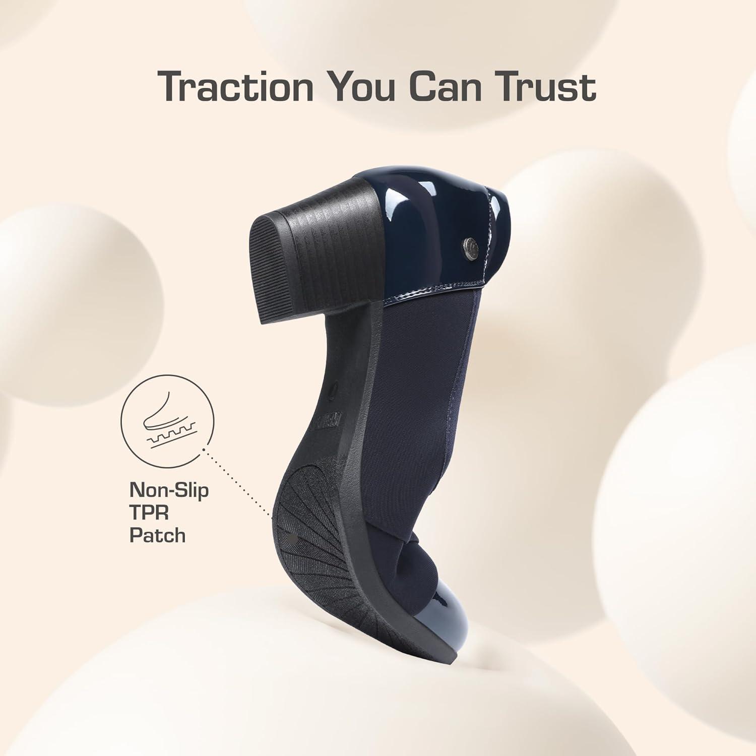 imageDREAM PAIRS Womens Pumps Low Chunky Block Closed Toe Shoes Work Comfortable Heels Round Toe DressNavy