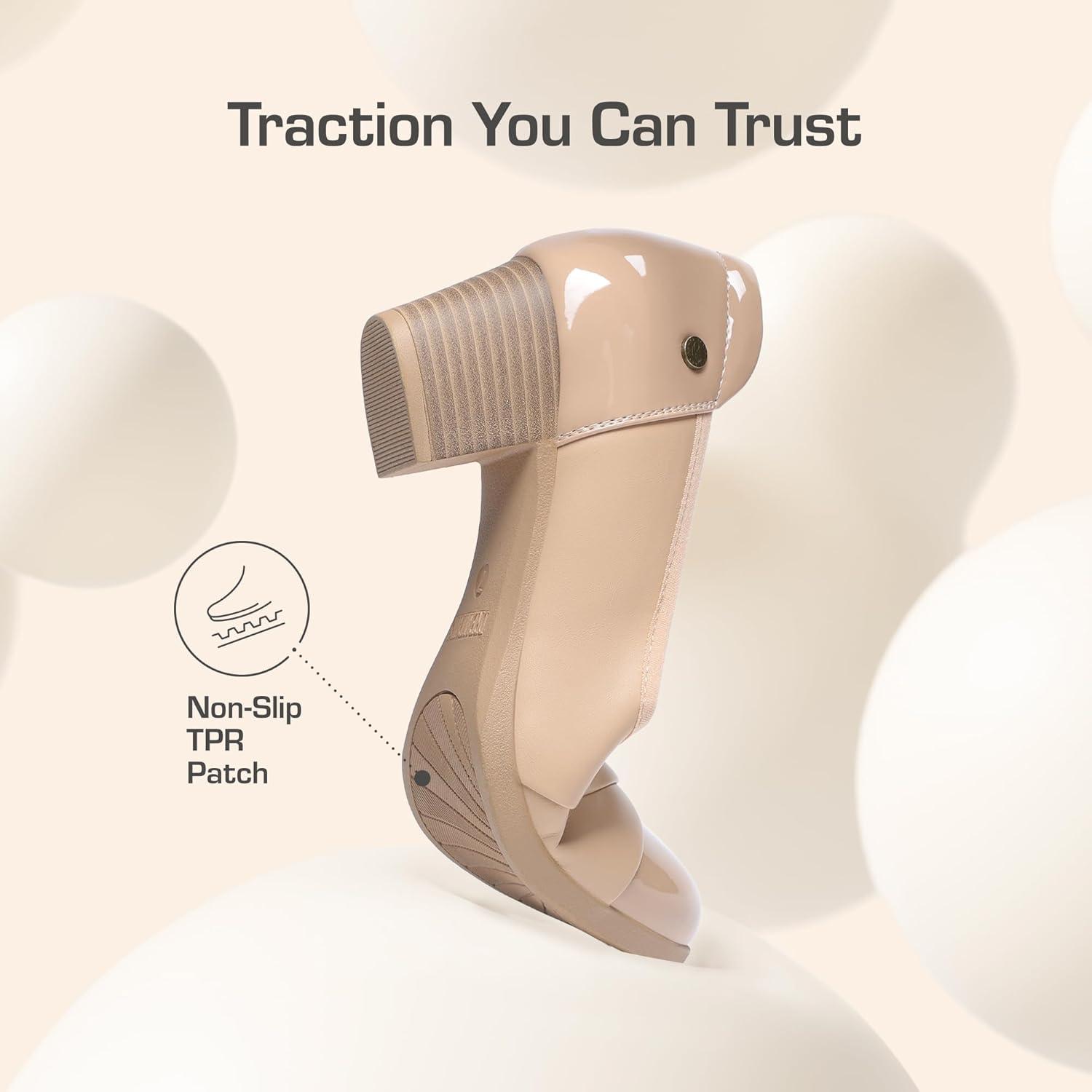 imageDREAM PAIRS Womens Pumps Low Chunky Block Closed Toe Shoes Work Comfortable Heels Round Toe DressNude