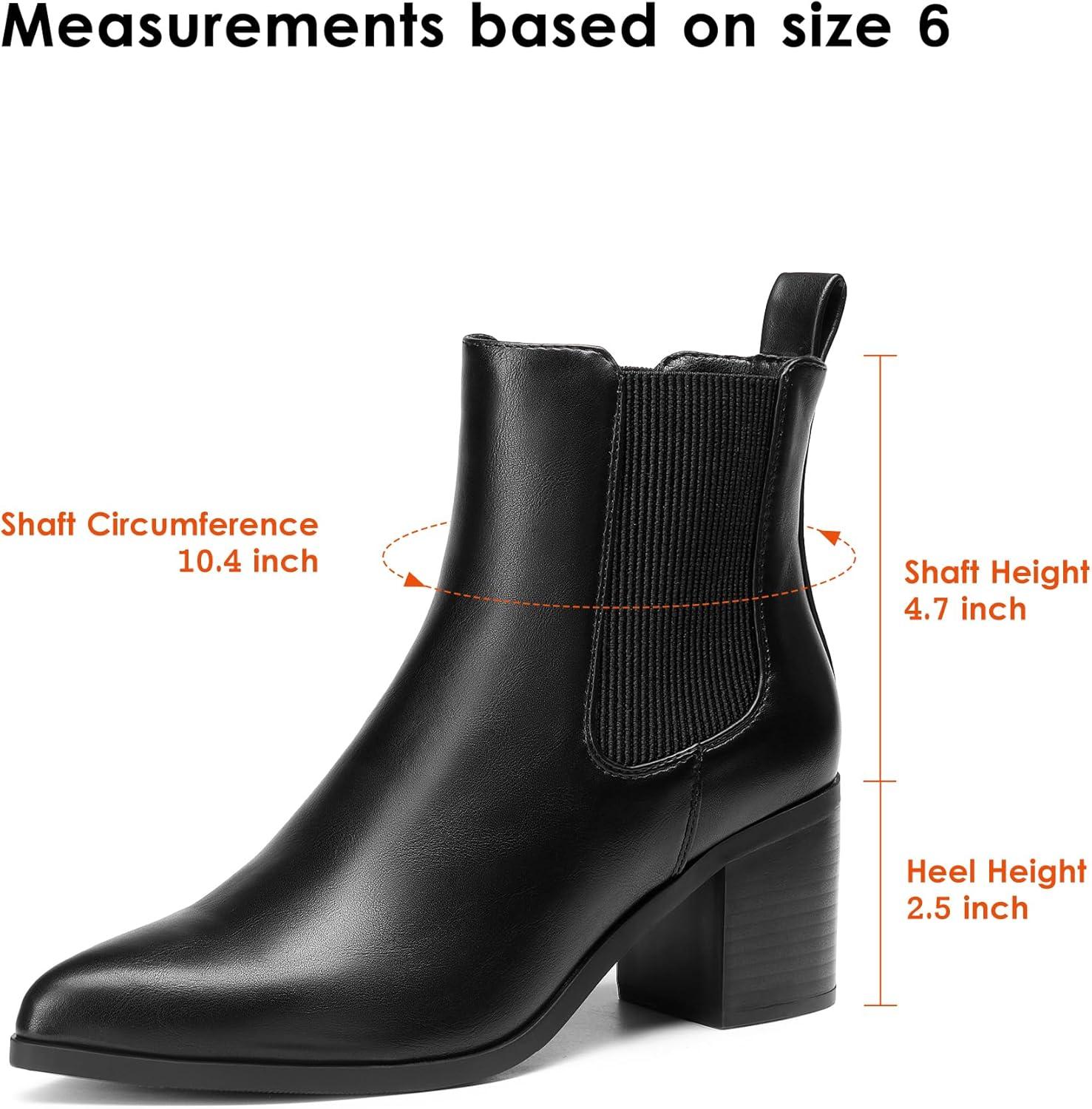 imageDREAM PAIRS Womens Retro Elastic Chelsea Ankle Boots Fashion Low Chunky Block Heel Pointed Toe Fall Heeled Booties ShoesBlackpu