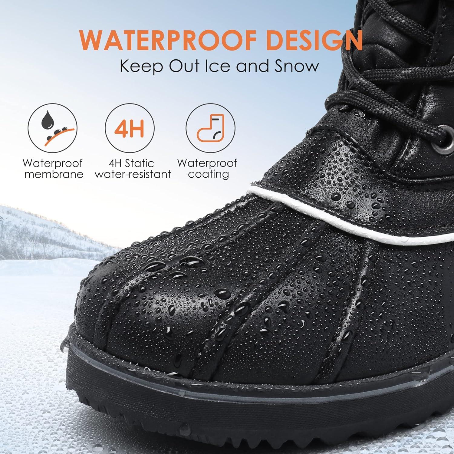imageDREAM PAIRS Womens Snow Winter Boots Mid Calf Waterproof Duck Warm Outdoor Winter Boots ShoesBlack