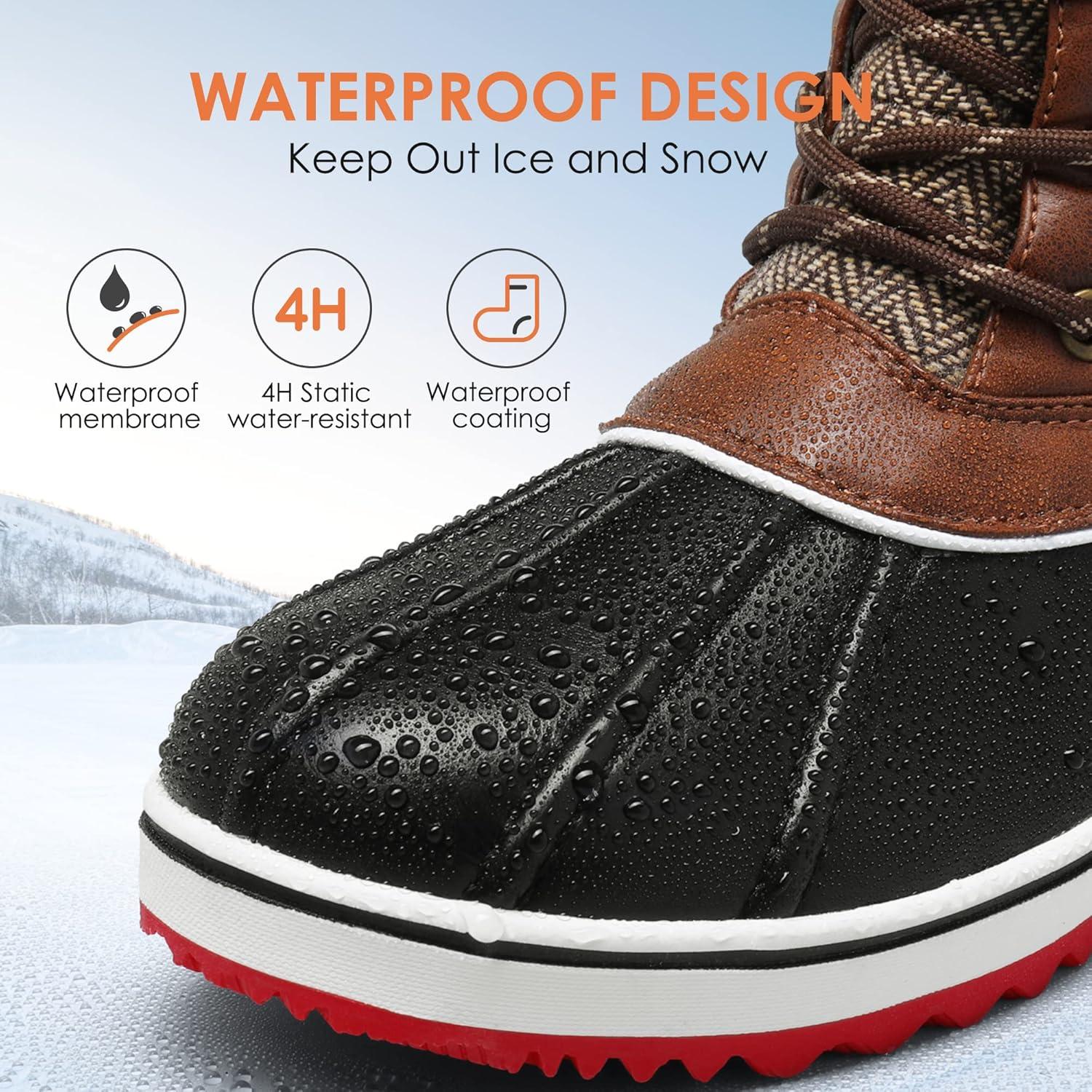 imageDREAM PAIRS Womens Snow Winter Boots Mid Calf Waterproof Duck Warm Outdoor Winter Boots ShoesBrown