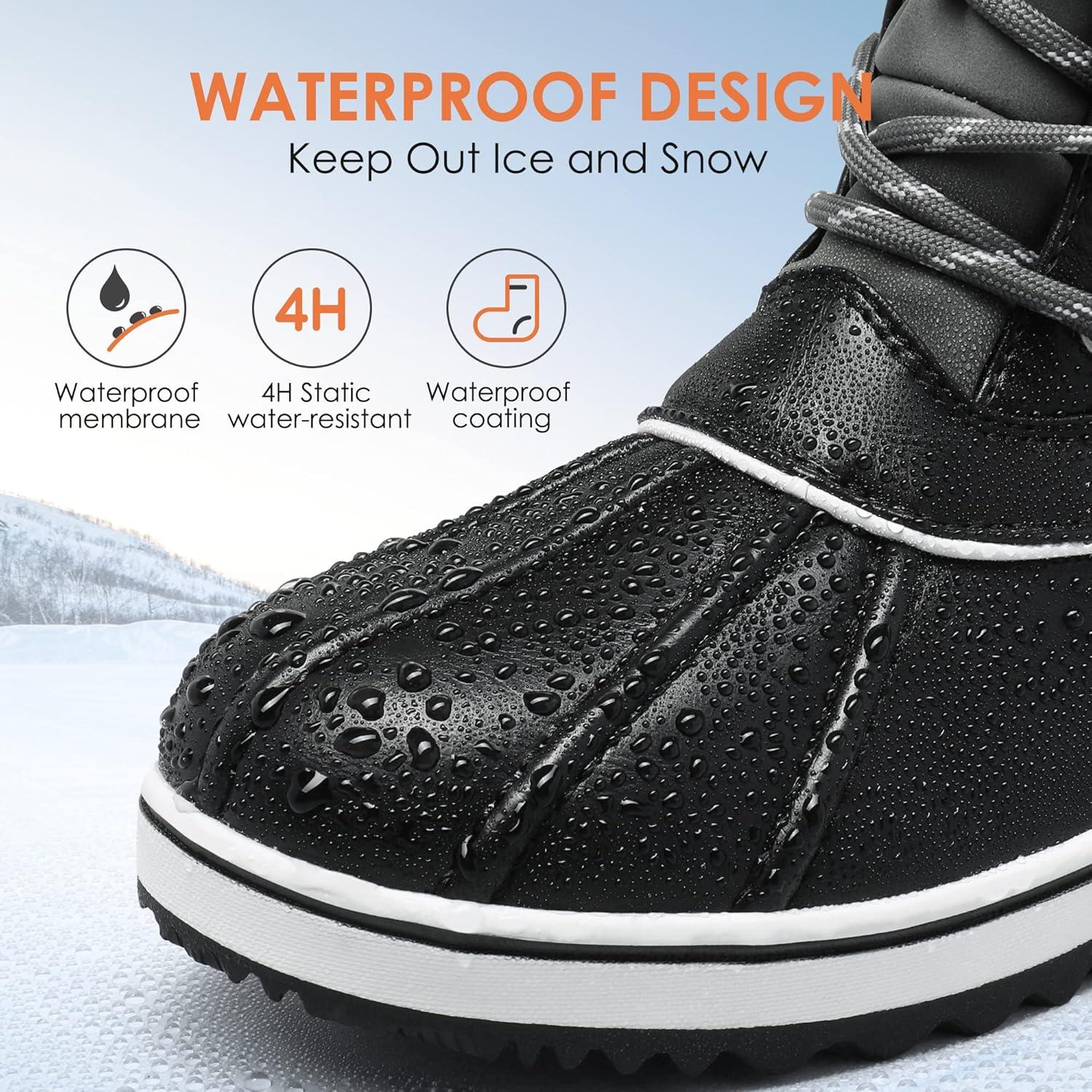 imageDREAM PAIRS Womens Snow Winter Boots Mid Calf Waterproof Duck Warm Outdoor Winter Boots ShoesGrey