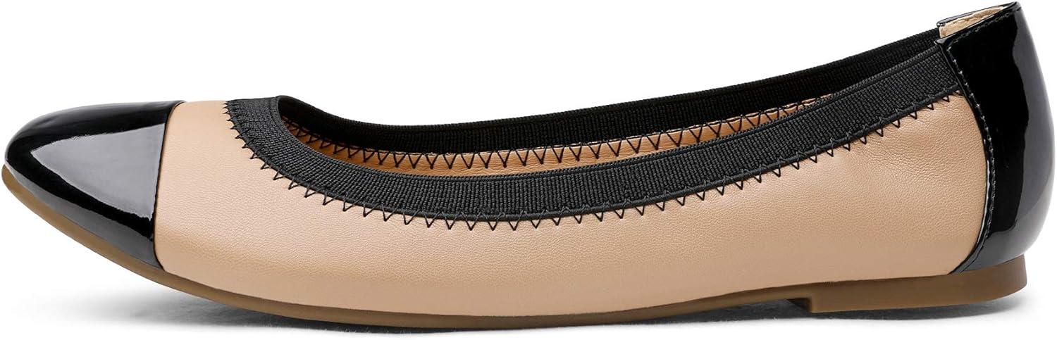 imageDREAM PAIRS Womens SoleFlex Ballerina Walking Flats ShoesNude Black