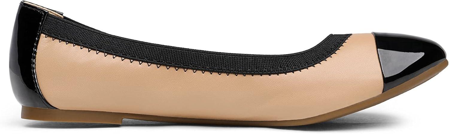 imageDREAM PAIRS Womens SoleFlex Ballerina Walking Flats ShoesNude Black