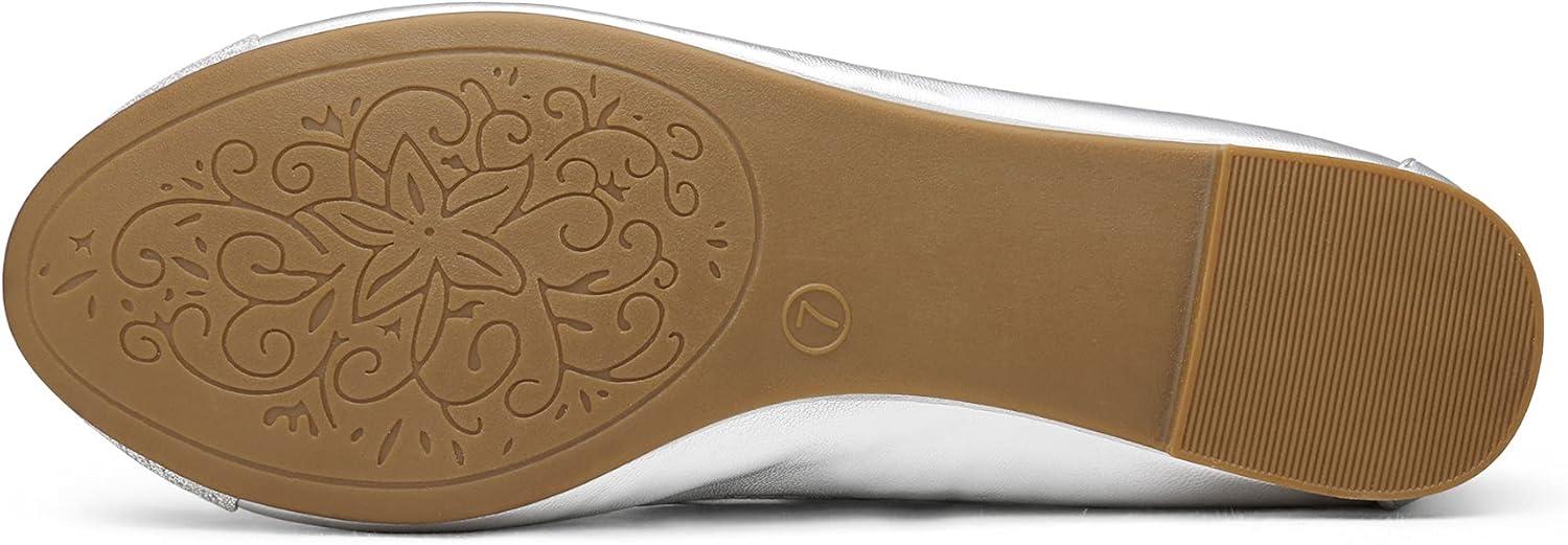 imageDREAM PAIRS Womens SoleFlex Ballerina Walking Flats ShoesSilver