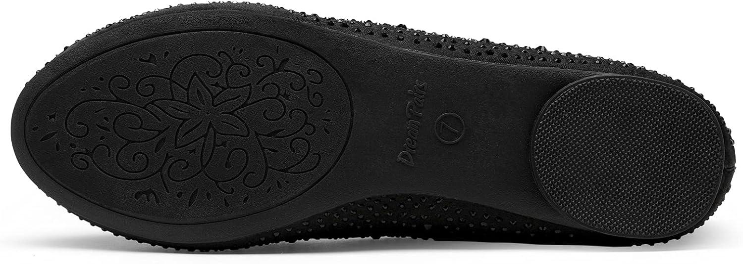 imageDREAM PAIRS Womens SoleShine Rhinestone Ballet Flats ShoesBlack