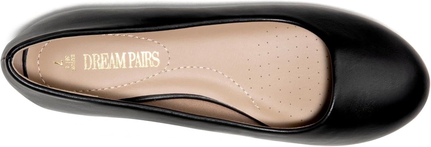 imageDREAM PAIRS Womens SoleSimple Wide Width Flats Ballerina Walking Flats Comfortable Slip on ShoesBlack