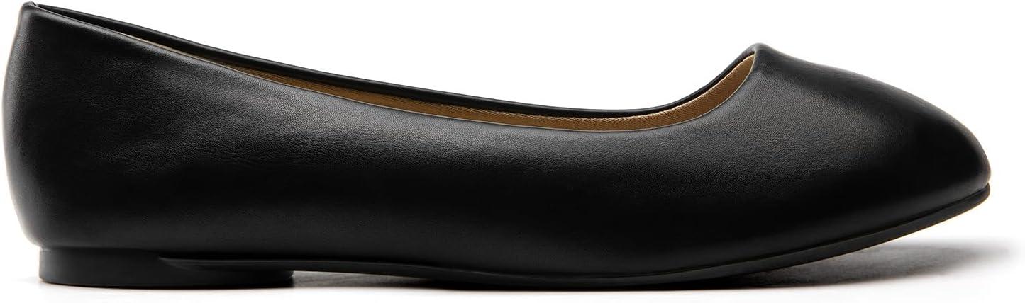 imageDREAM PAIRS Womens SoleSimple Wide Width Flats Ballerina Walking Flats Comfortable Slip on ShoesBlack