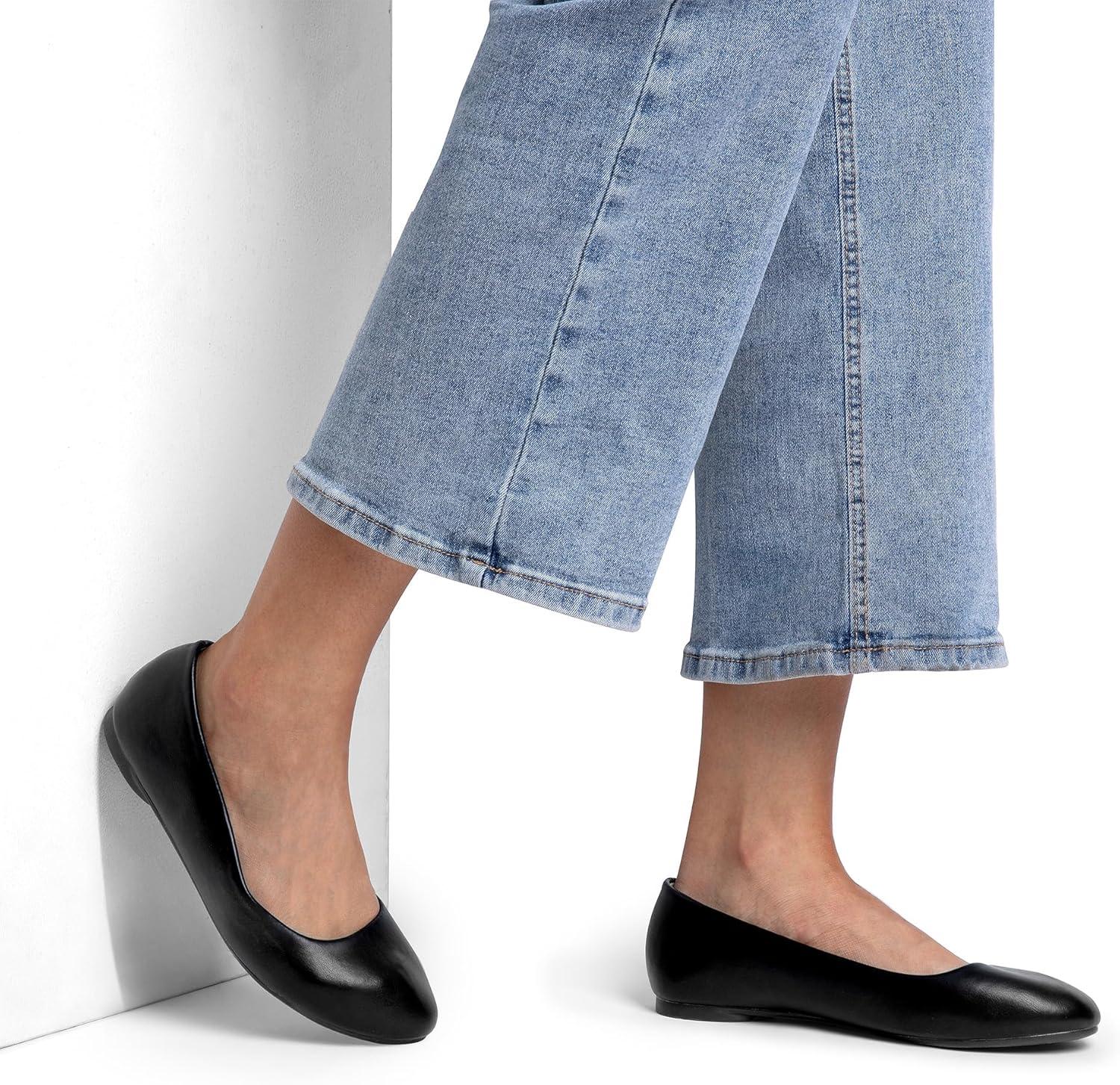 imageDREAM PAIRS Womens SoleSimple Wide Width Flats Ballerina Walking Flats Comfortable Slip on ShoesBlack