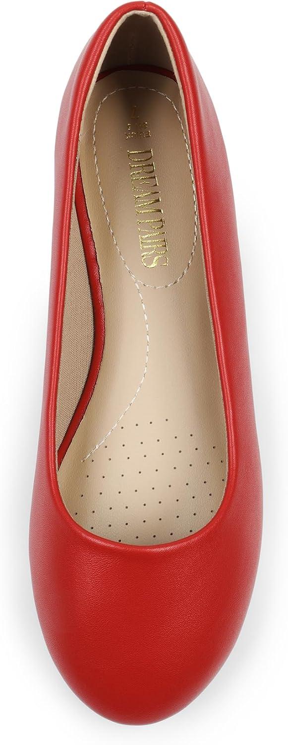 imageDREAM PAIRS Womens SoleSimple Wide Width Flats Ballerina Walking Flats Comfortable Slip on ShoesRedpu1