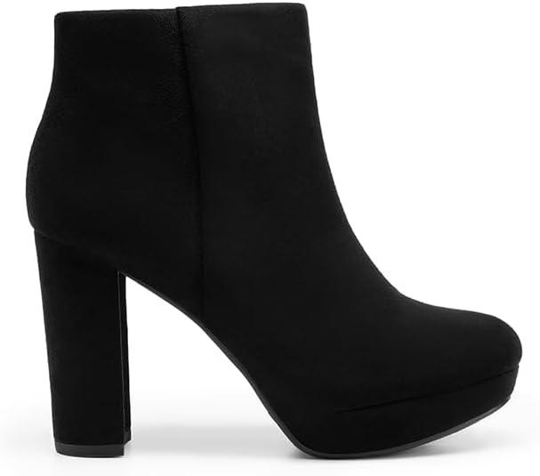 imageDREAM PAIRS Womens Stomp High Heel Ankle BootsBlack