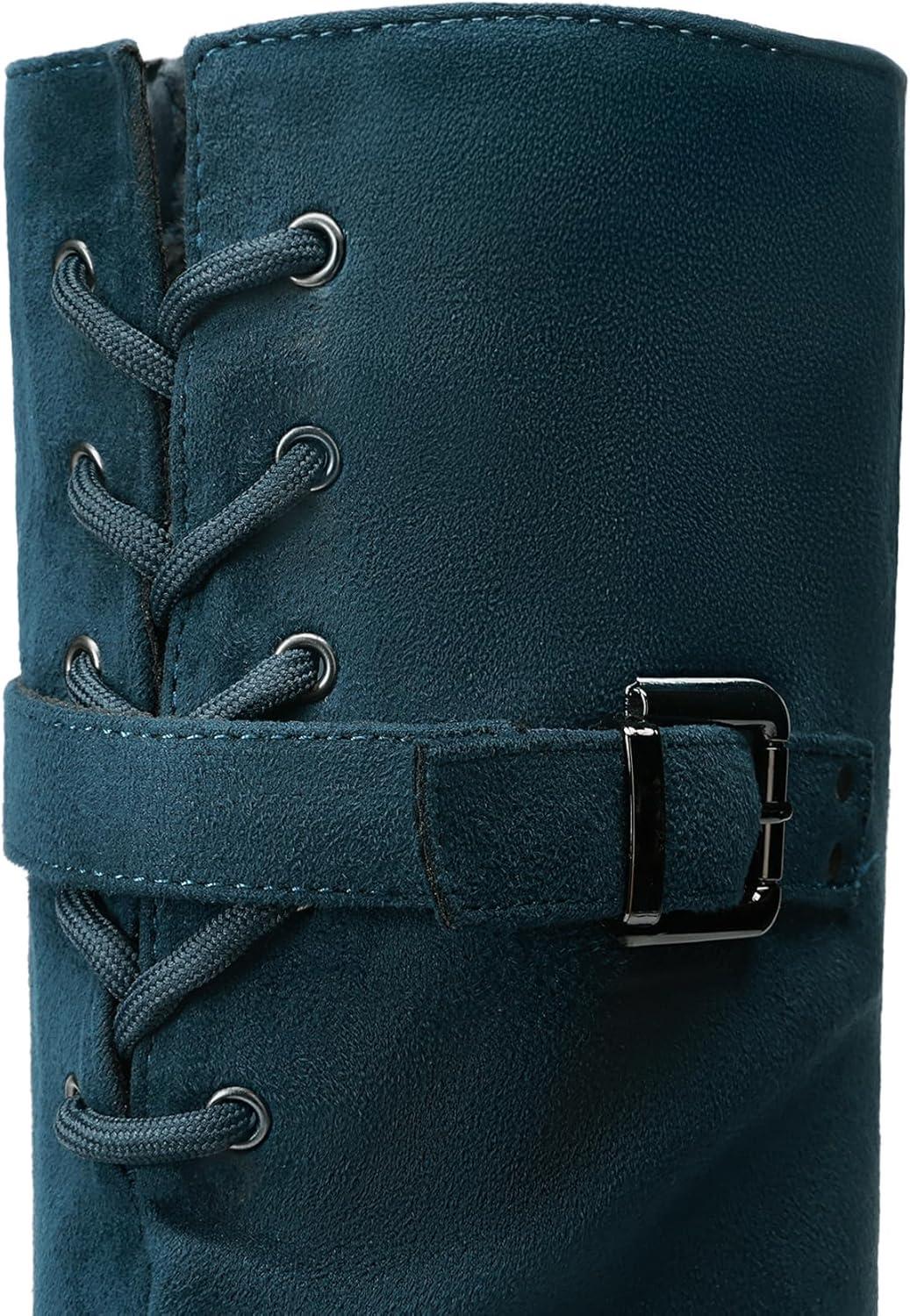 imageDREAM PAIRS Womens Suede Over The Knee Thigh High Winter BootsBlue