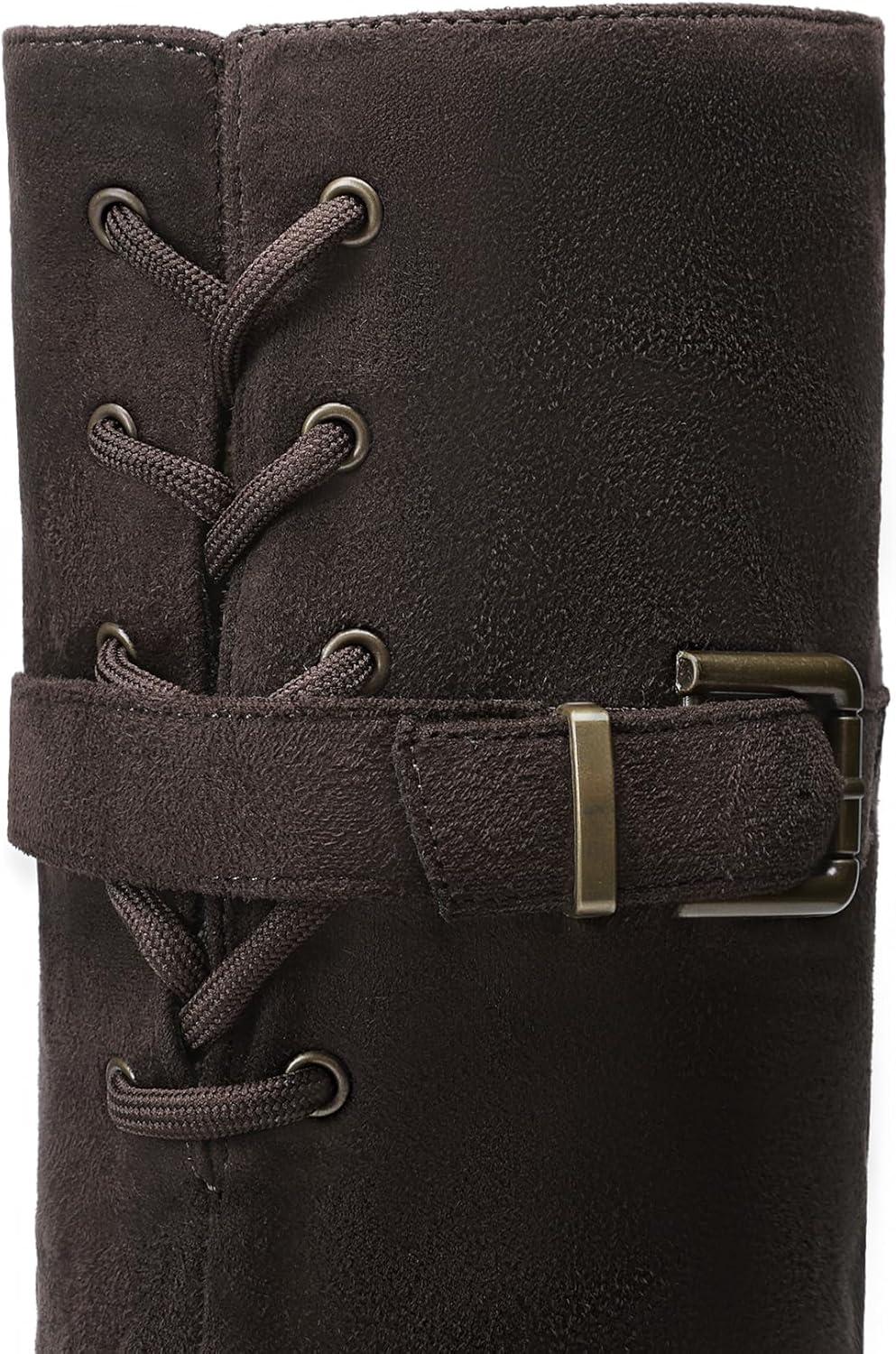 imageDREAM PAIRS Womens Suede Over The Knee Thigh High Winter BootsBrown