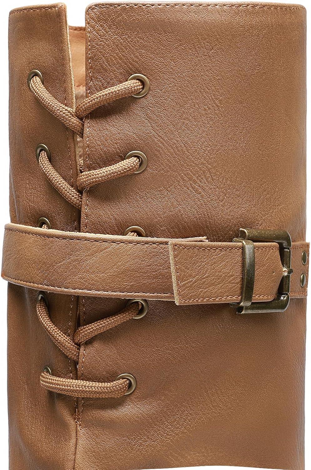 imageDREAM PAIRS Womens Suede Over The Knee Thigh High Winter BootsCamel Pu