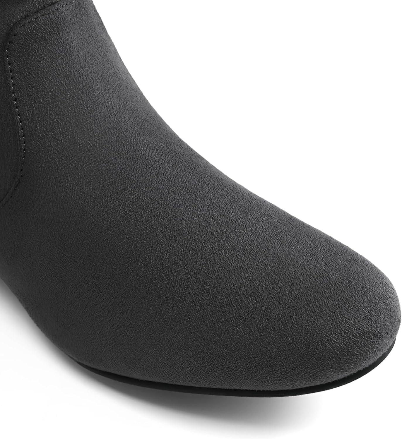 imageDREAM PAIRS Womens Suede Over The Knee Thigh High Winter BootsGrey