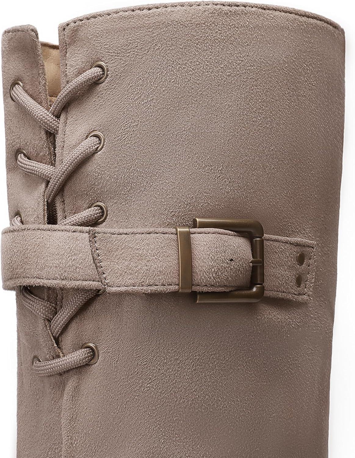 imageDREAM PAIRS Womens Suede Over The Knee Thigh High Winter BootsKhaki