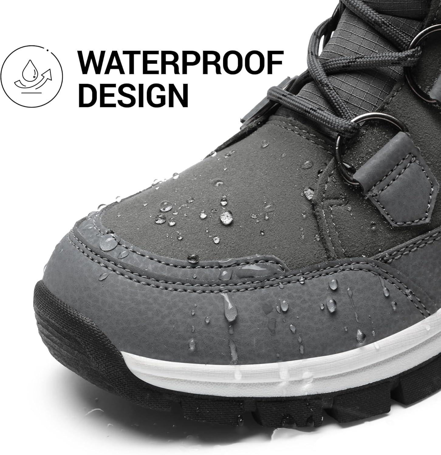 imageDREAM PAIRS Womens Waterproof Winter Snow Boots Warm Comfortable Faux Fur Insulated NonSlip Outdoor LaceUp Florin Mid Calf BootiesDarkGrey