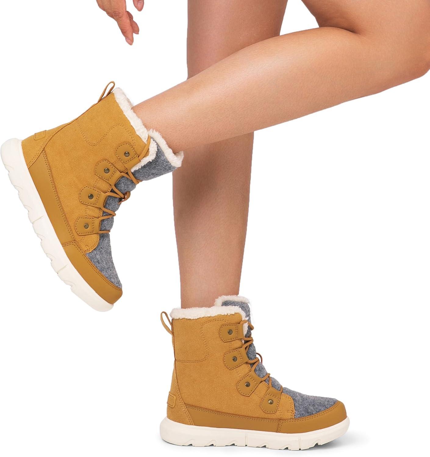 imageDREAM PAIRS Womens Winter Boots Cozy Faux Fur AntiSlip Snow Boots Lace Up Comfort Stylish Ankle Booties for Cold Weather City WalkChestnutGrey