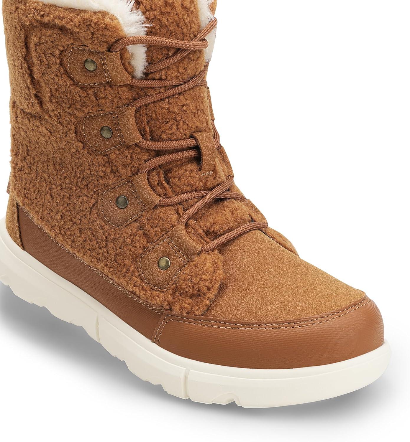 imageDREAM PAIRS Womens Winter Boots Cozy Faux Fur AntiSlip Snow Boots Lace Up Comfort Stylish Ankle Booties for Cold Weather City WalkTanfurry