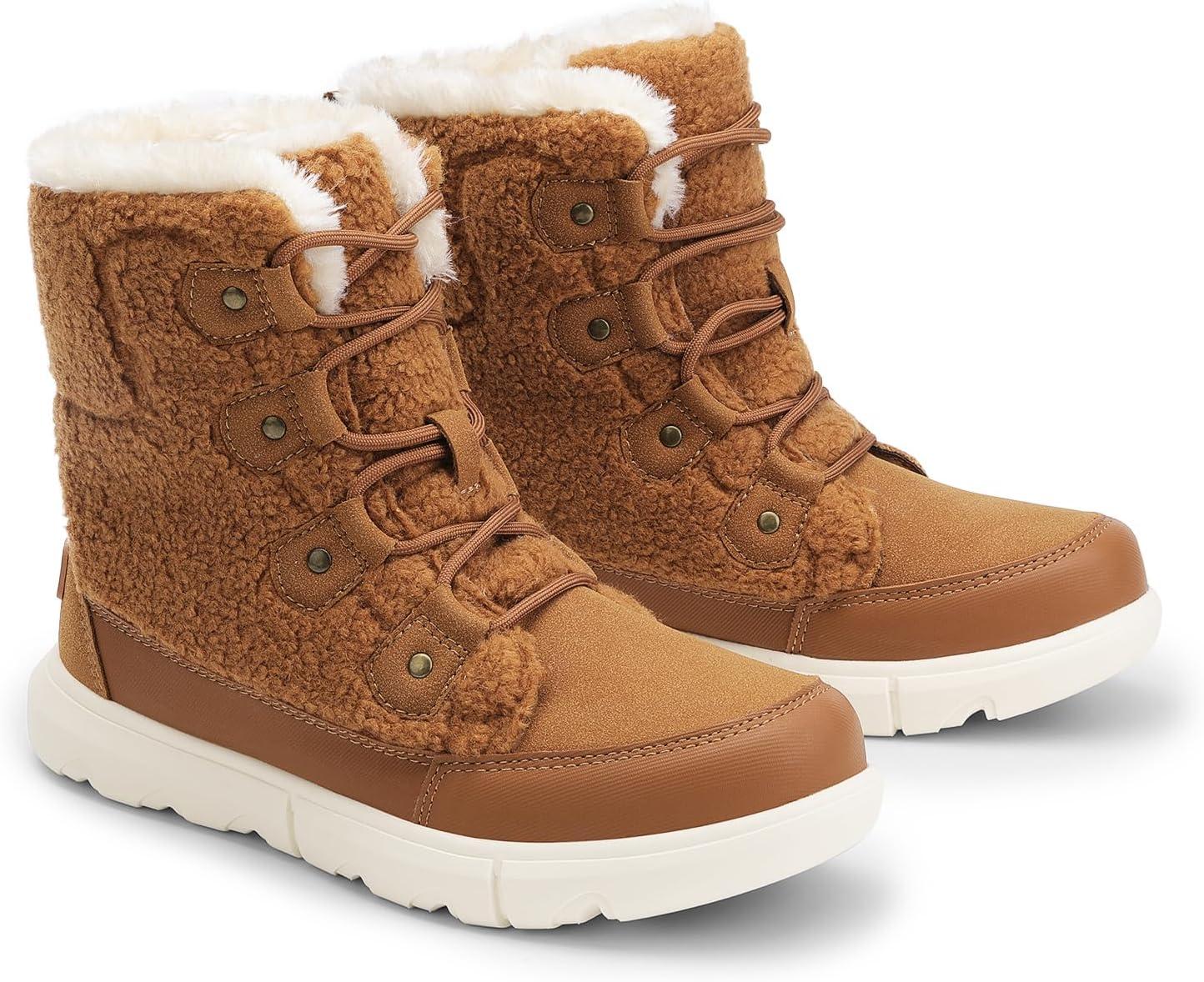 imageDREAM PAIRS Womens Winter Boots Cozy Faux Fur AntiSlip Snow Boots Lace Up Comfort Stylish Ankle Booties for Cold Weather City WalkTanfurry