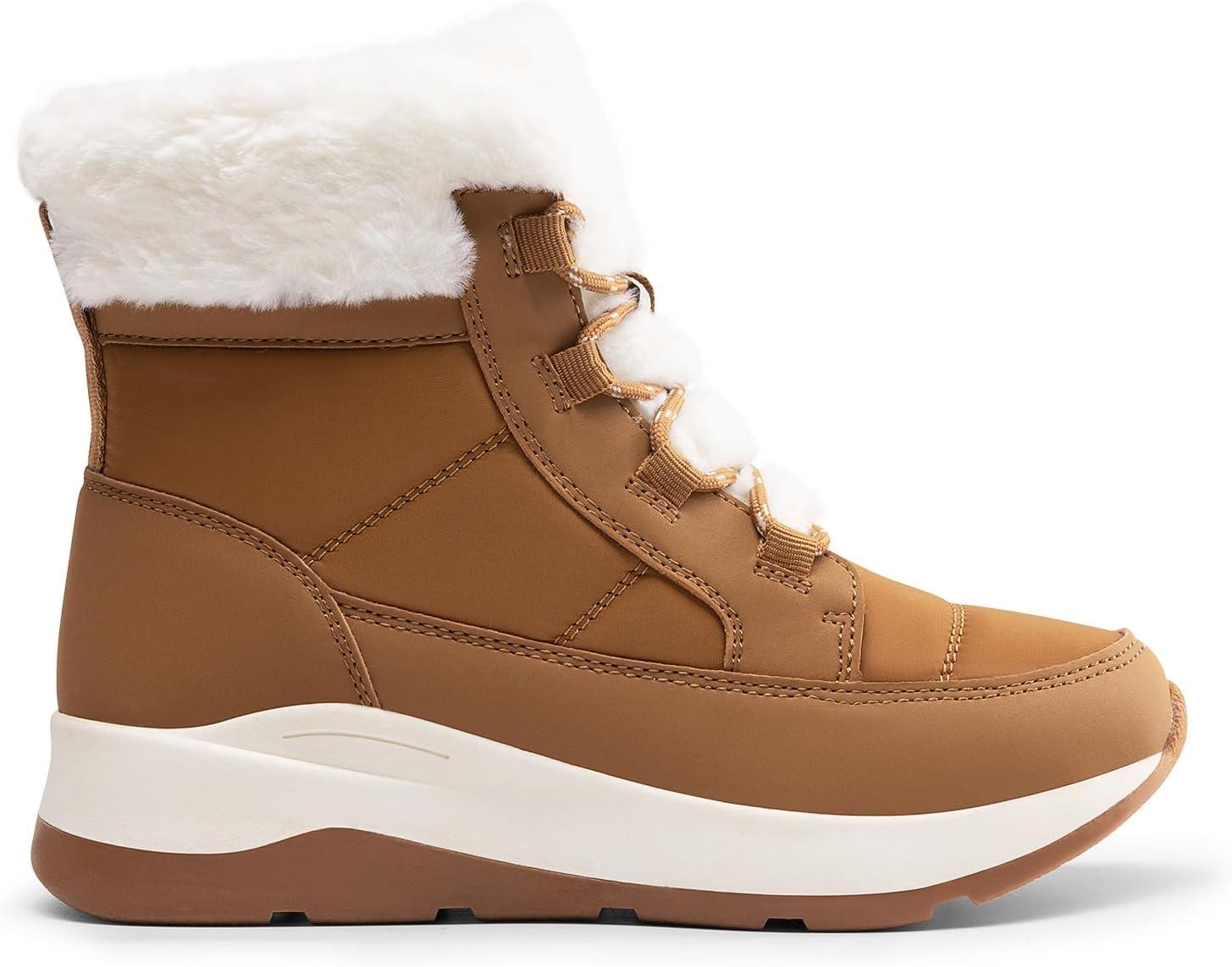 imageDREAM PAIRS Womens Winter Snow Boots Faux Fur Waterproof Ankle Booties Zaylee Ladies Comfortable Short Boots OutdoorChestnut