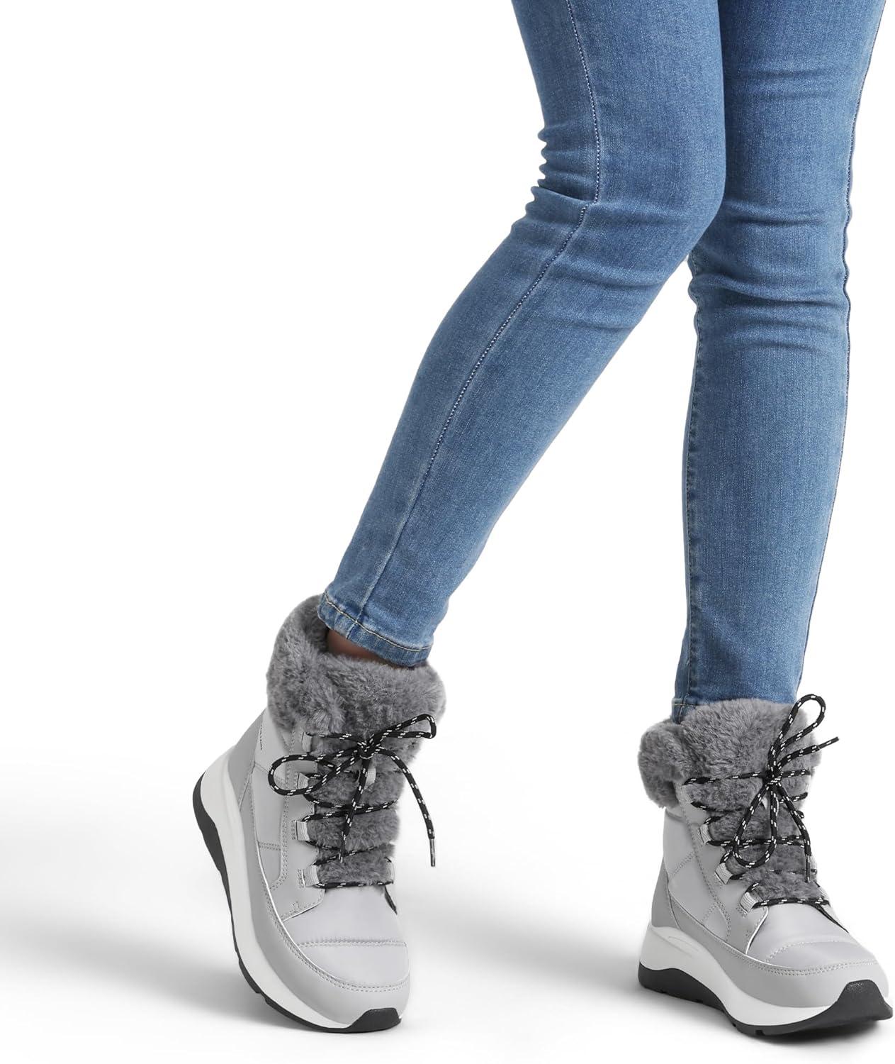 imageDREAM PAIRS Womens Winter Snow Boots Faux Fur Waterproof Ankle Booties Zaylee Ladies Comfortable Short Boots OutdoorGrey