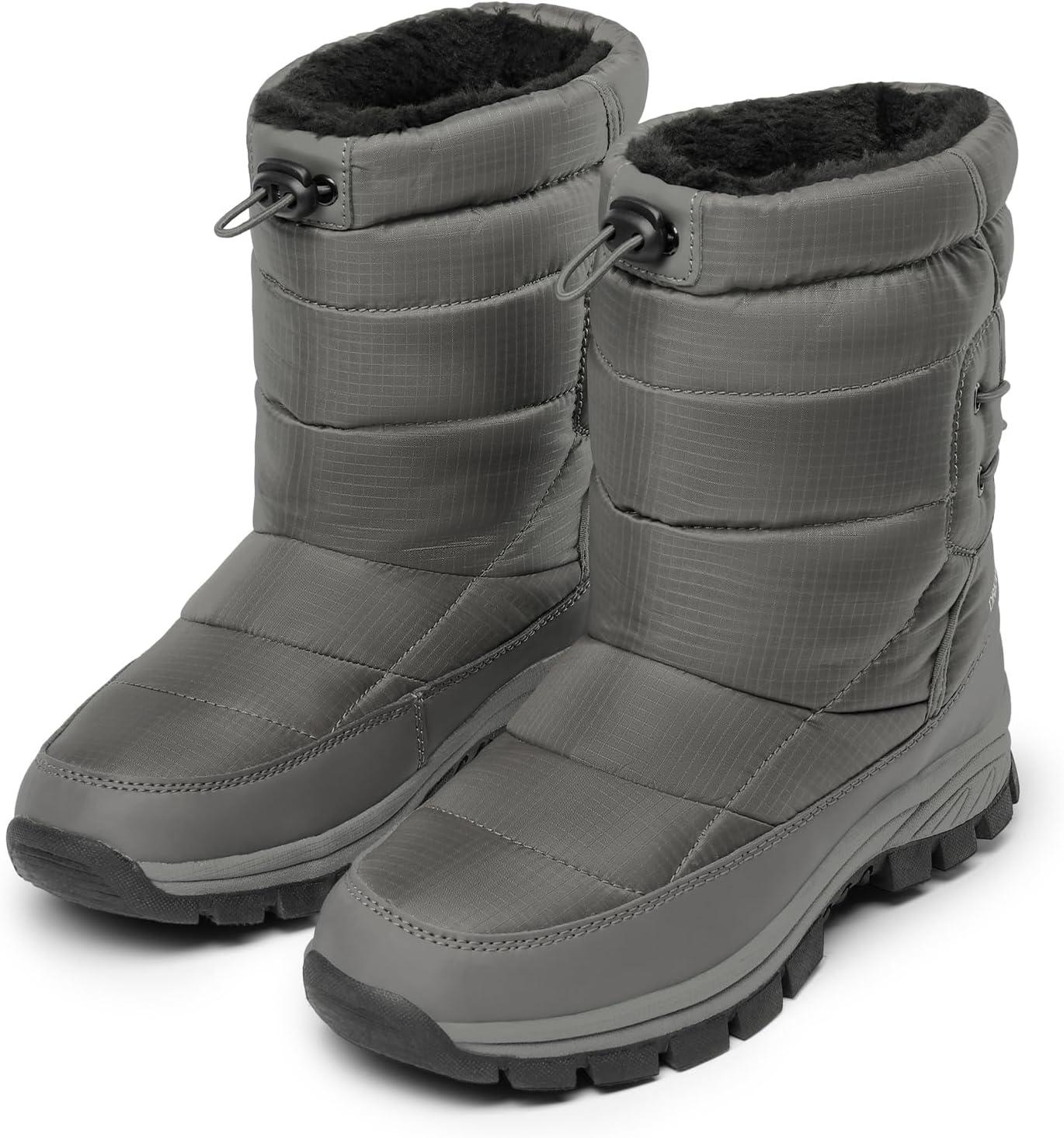 imageDREAM PAIRS Womens Winter Snow Boots Waterproof Lightweight Warm Fashion Janara Mid Calf BootGrey