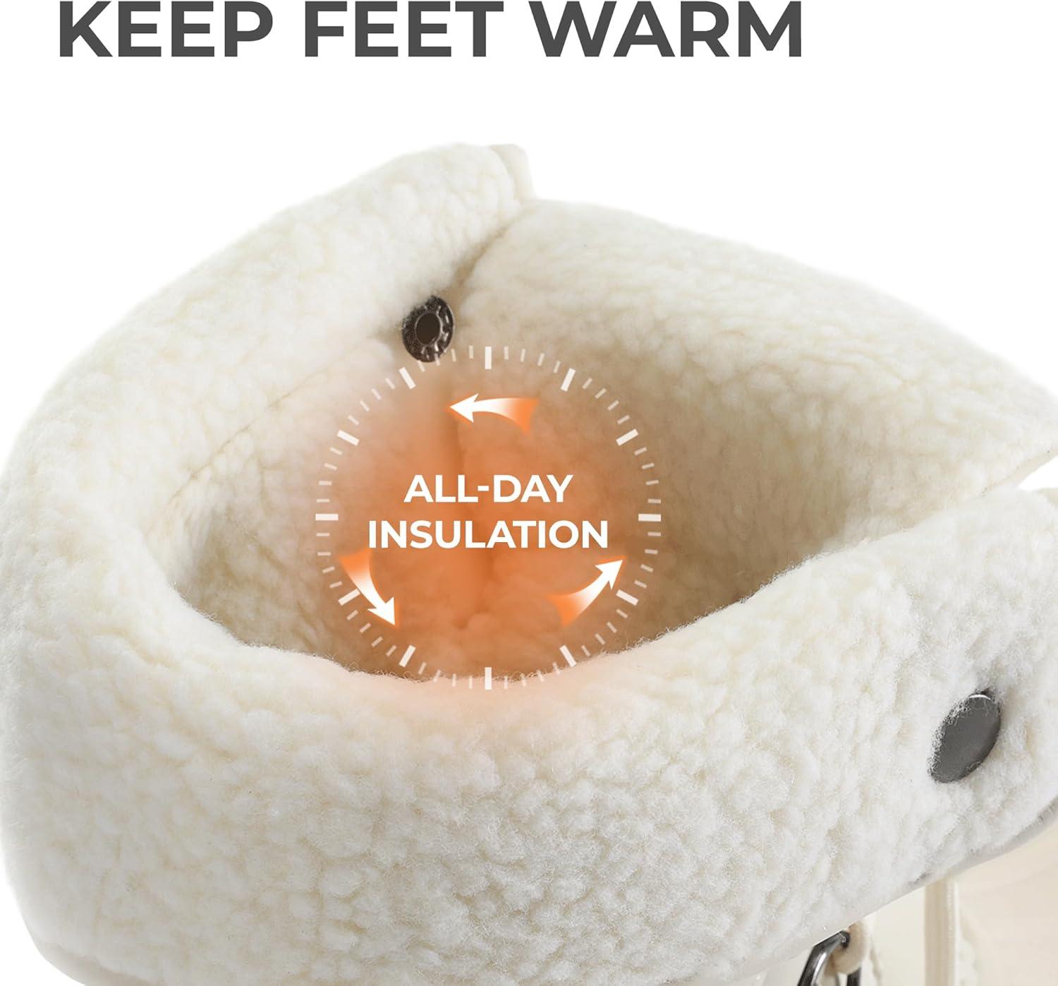 imageDREAM PAIRS Womens Winter Snow Duck BootsWaterproof Mid Calf Antislip Stability Lace Up Faux Fur Lining Warm Cozy Boots Outdoor Supportive InsoleBeige