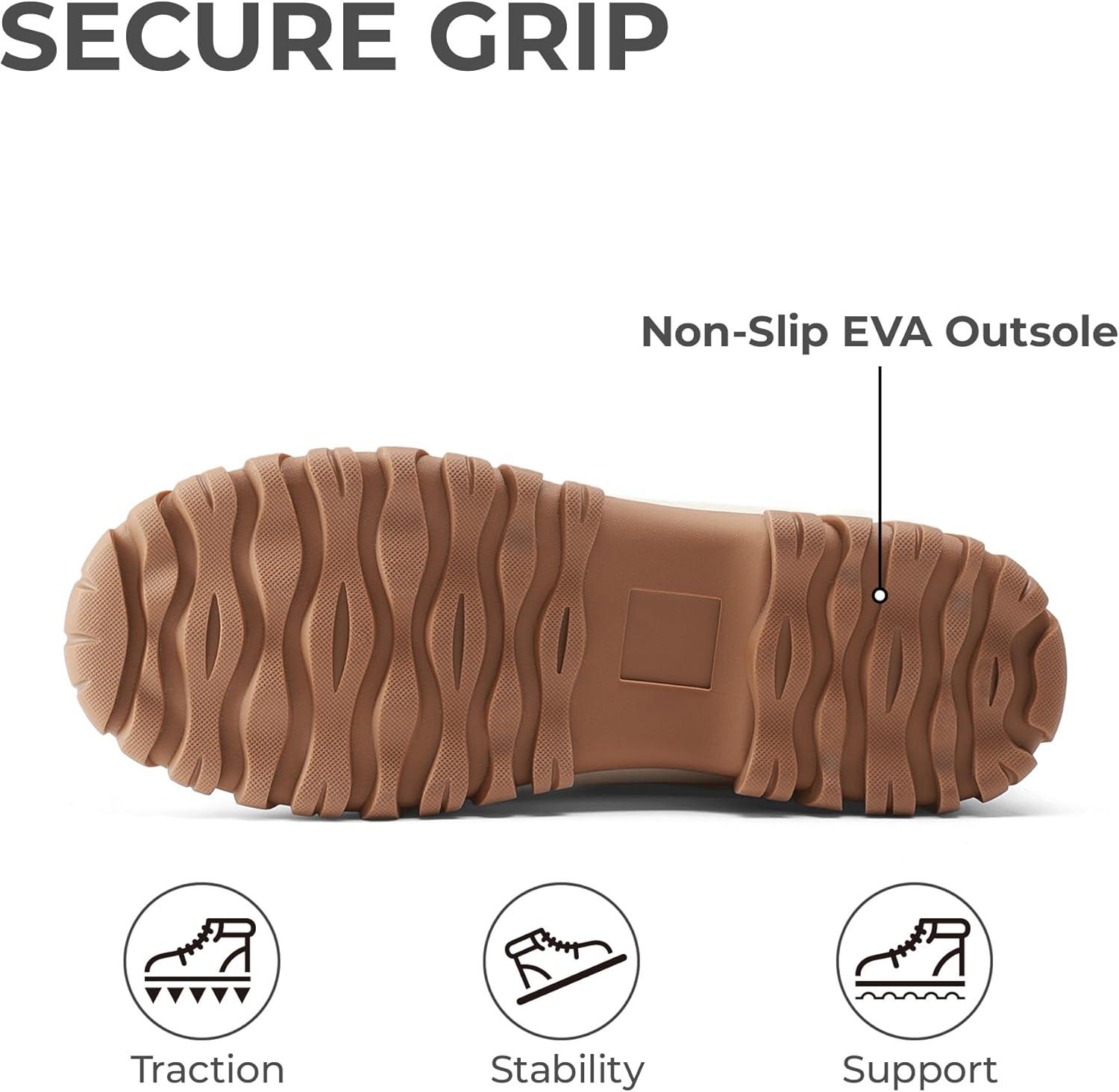 imageDREAM PAIRS Womens Winter Snow Duck BootsWaterproof Mid Calf Antislip Stability Lace Up Faux Fur Lining Warm Cozy Boots Outdoor Supportive InsoleBeige