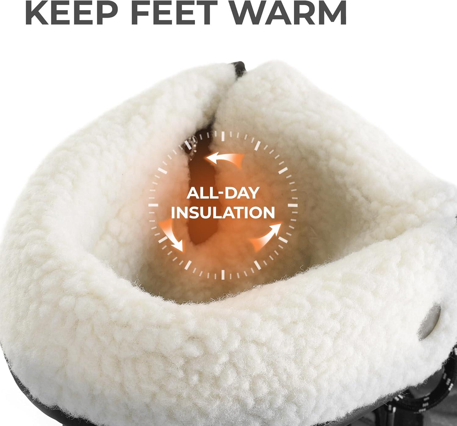 imageDREAM PAIRS Womens Winter Snow Duck BootsWaterproof Mid Calf Antislip Stability Lace Up Faux Fur Lining Warm Cozy Boots Outdoor Supportive InsoleBlack