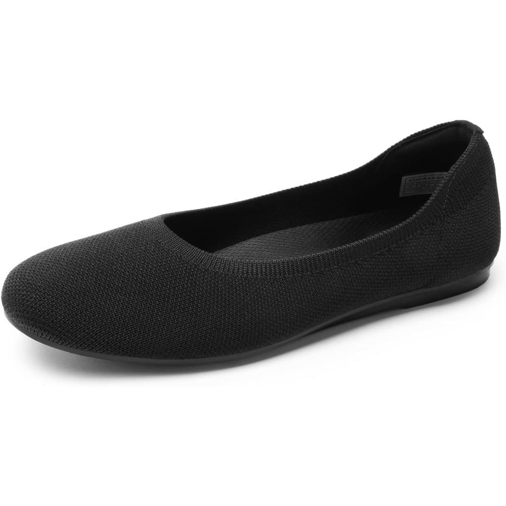 imageDREAM PAIRS Wide Ballet Flats Shoes for Women Width Foldable Knit Womens Flats with Arch Support Comfortable Shoes for Women Dressy Casual Work OfficeBlack