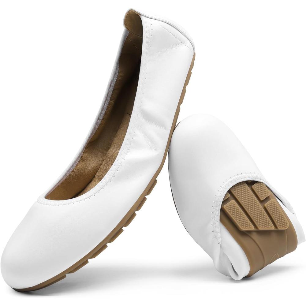 imageDREAM PAIRS Womens Ballet Flats Foldable Round Toe Dressy Comfortable Slip On Dress ShoesWhite