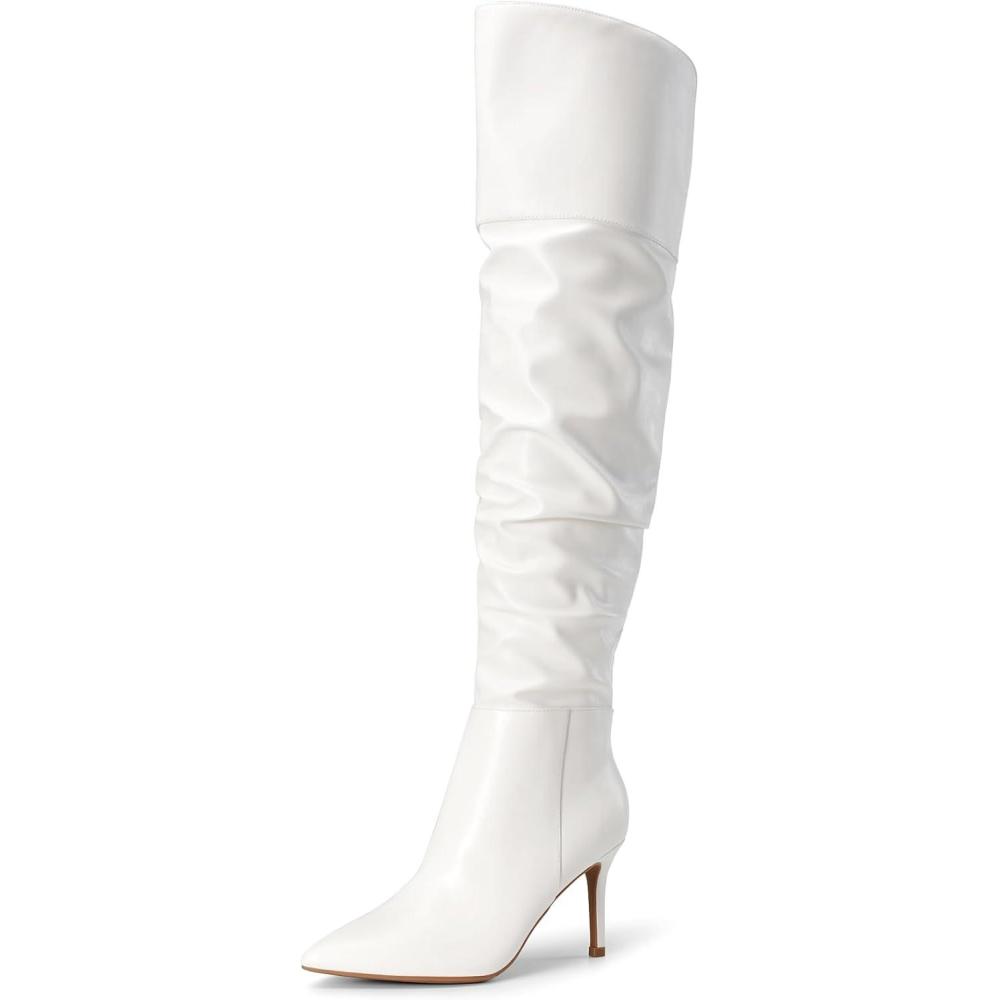 imageDREAM PAIRS Womens High Heels Over The Knee Boots Thigh High Pointed Toe Stiletto Long Fall Sexy BootsWhitepu