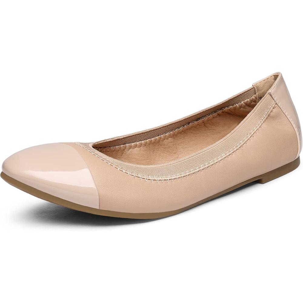 imageDREAM PAIRS Womens SoleFlex Ballerina Walking Flats ShoesNude