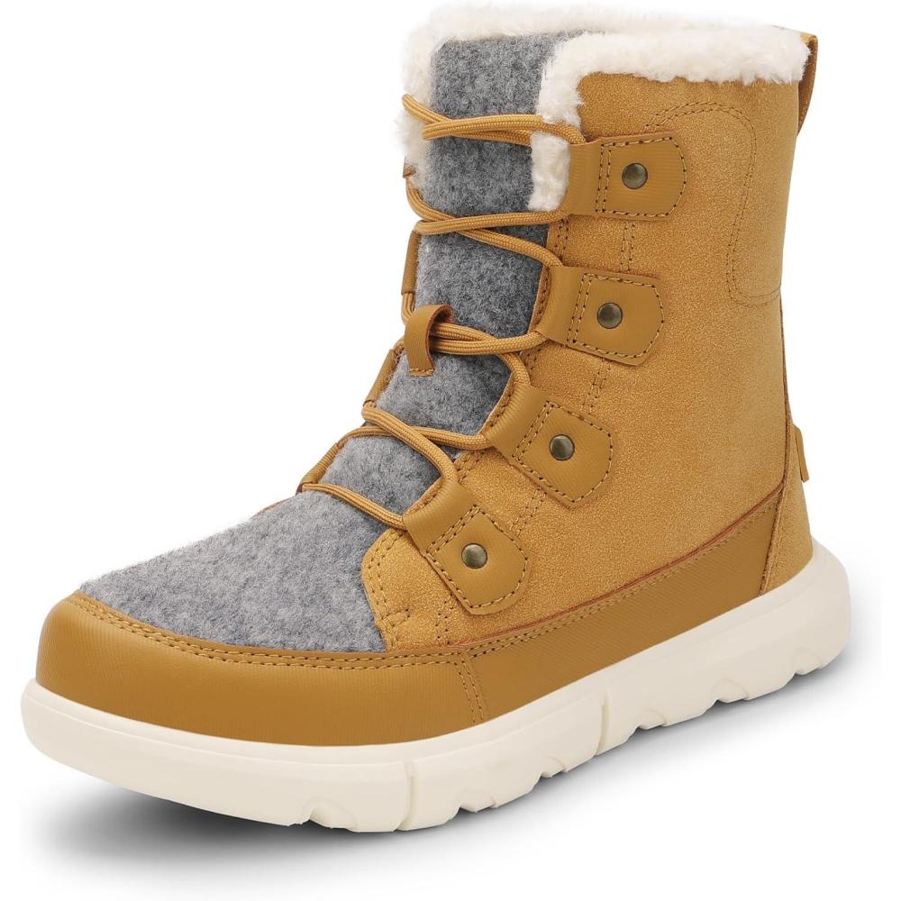 imageDREAM PAIRS Womens Winter Boots Cozy Faux Fur AntiSlip Snow Boots Lace Up Comfort Stylish Ankle Booties for Cold Weather City WalkChestnutGrey